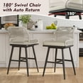 thumbnail image 5 of MEISSALIVVE Set of 4 Rattan Swivel Bar Stools, 26" Counter Height with Woven Rope Back, Cushioned Patio Bar Chairs for Kitchen, Garden, Beige, 5 of 7