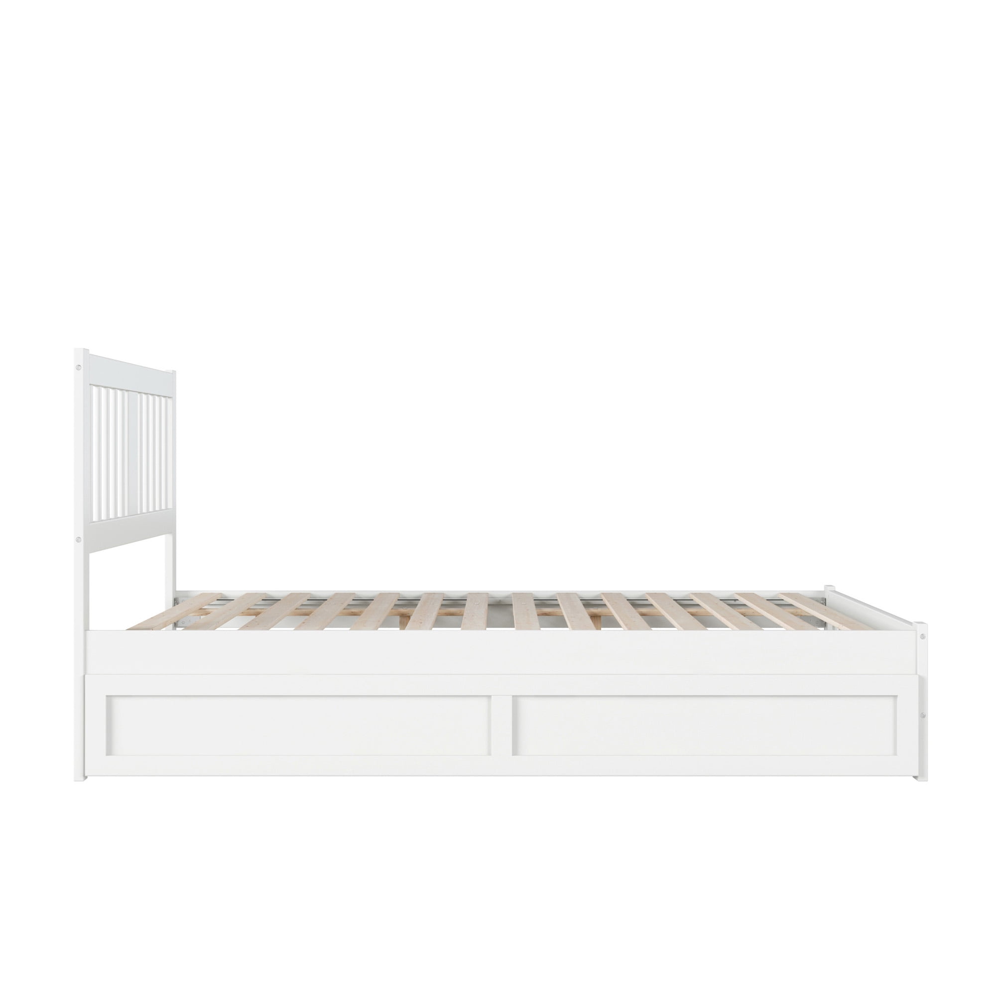 AFI Tahoe Queen Wood Platform Bed with Headboard Footboard & Twin XL Trundle, White