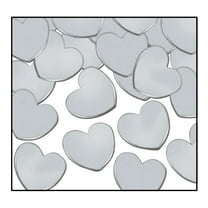 Party Central Club Pack of 12 Silver Fanci-Fetti Heart Celebration Confetti Bags 1 oz.