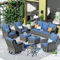 thumbnail image 2 of Ovios 8 Pieces Outdoor Patio Furniture with Swivel Chairs Wicker Patio Sectional with Sofa for Backyard, 2 of 5