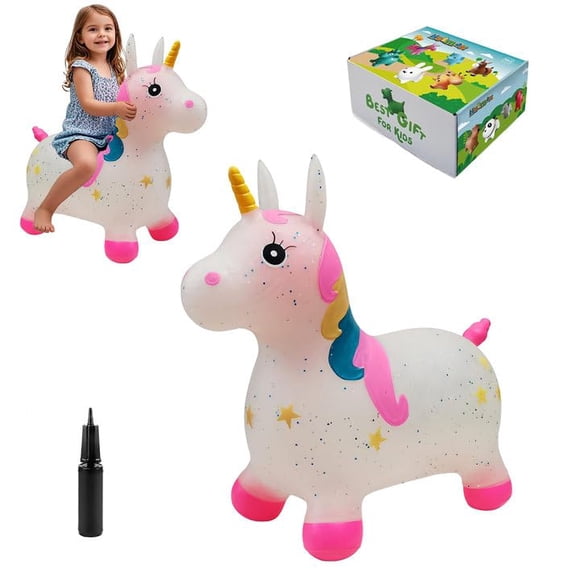 Unicornio Bouncy Horse HotMax para niña de 2 años, color rosa