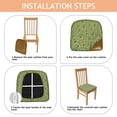 thumbnail image 4 of Green Bigfoot and Text Pattern Seat Covers for Dining Room Chairs Set Of 4,Stretch Printed Washable Chair Seat Cover with Elastic Ties and Button,Removable Waterproof Couch Cushion Covers, 4 of 6