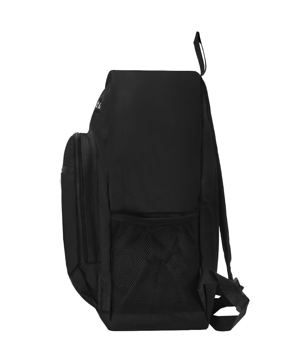 Everest Unisex Casual Backpack with Side Mesh Pocket Black