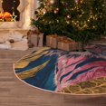 thumbnail image 5 of KLL Christmas Tree Skirt,Party Decorations Farmhouse for Christmas Decorations Holiday Party 30" -Pink Tiger Gold Leaves, 5 of 6