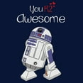 thumbnail image 2 of Boy's Star Wars Valentine's Day You R2 Awesome  Graphic Tee Navy Blue Medium, 2 of 4