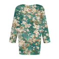 thumbnail image 4 of Women's Floral Print Casual Blouse Lightweight Summer Tops with 3/4 Sleeves and Round Neckline Vibrant Colors, 4 of 5