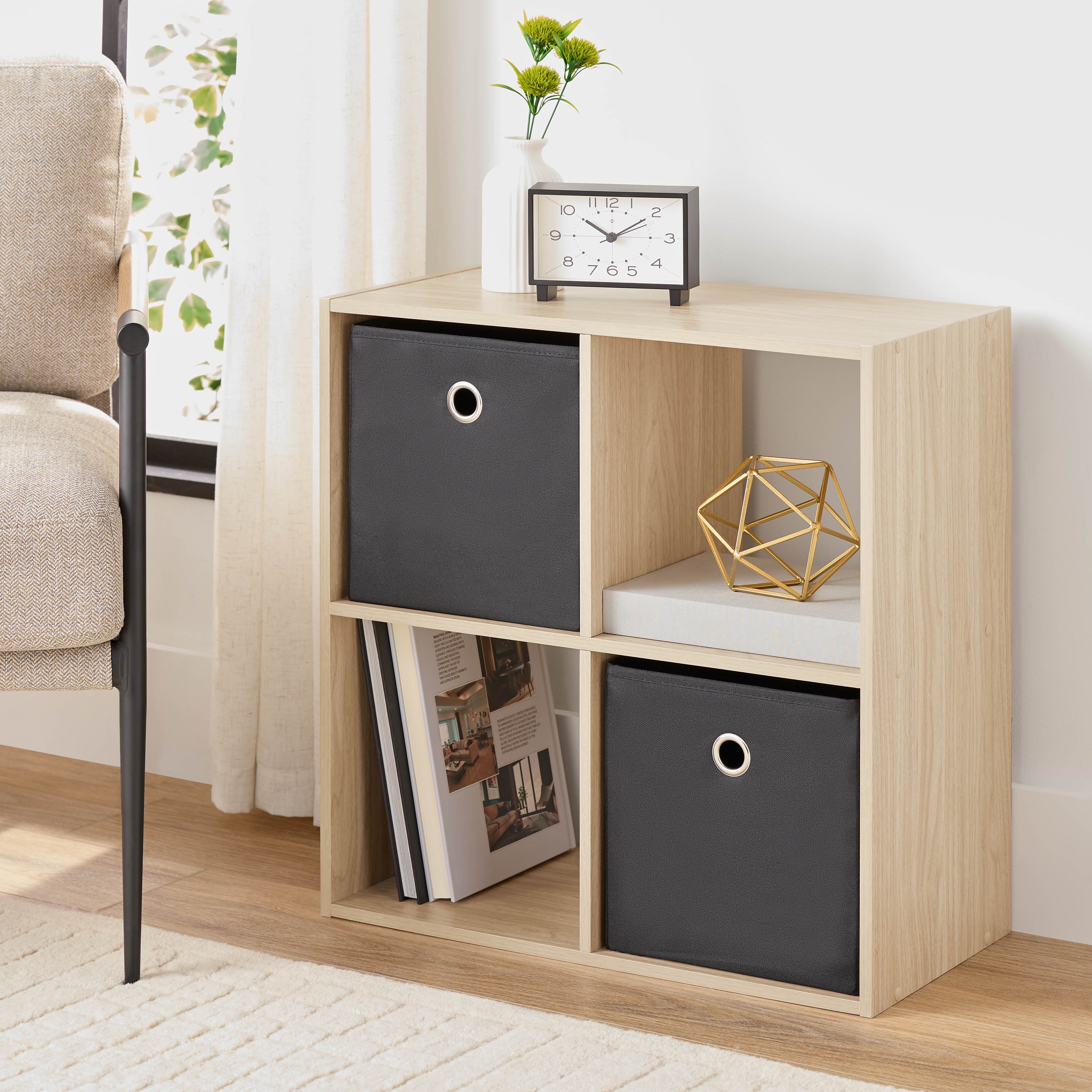 Mainstays 4 Cube Storage Organizer, Spring Pine