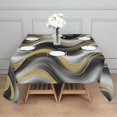 thumbnail image 3 of Black Marble Gold Wave Pattern Square Tablecloth,Waterproof Square Table Cover,Wipeable Spillproof Washable Table Cover for Home Kitchen Party Decor 52"x52"(132x132cm), 3 of 6