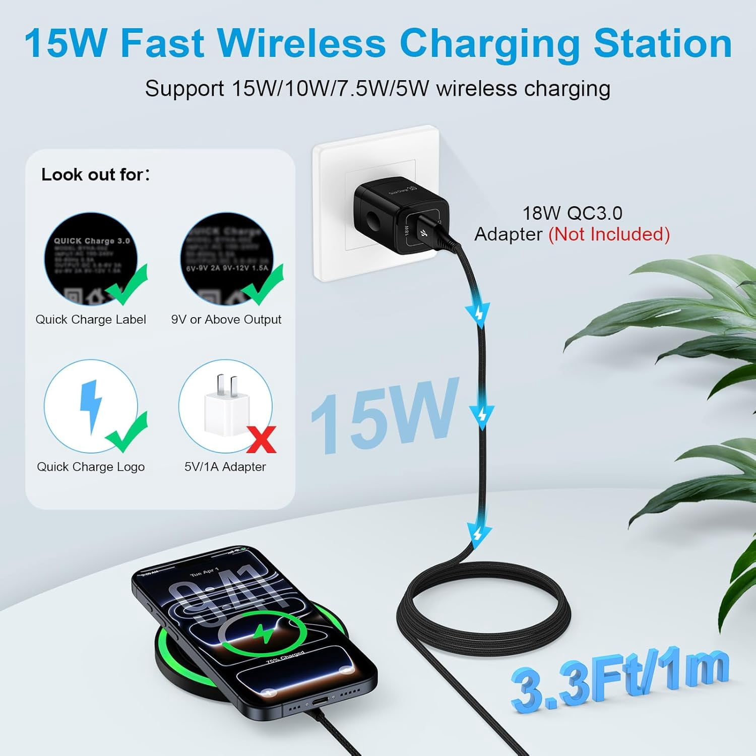 RGHJAR-Fast Wireless Charging Pad for Samsung Galaxy S26/S25 Edge/S25 Ultra/S25+/S24 FE/Z TriFold/Z Fold7/Z Flip7, 2Pack 15W Fast Wireless Android Charger Station for Google Pixel 10a 9a 8a, iPhone 1