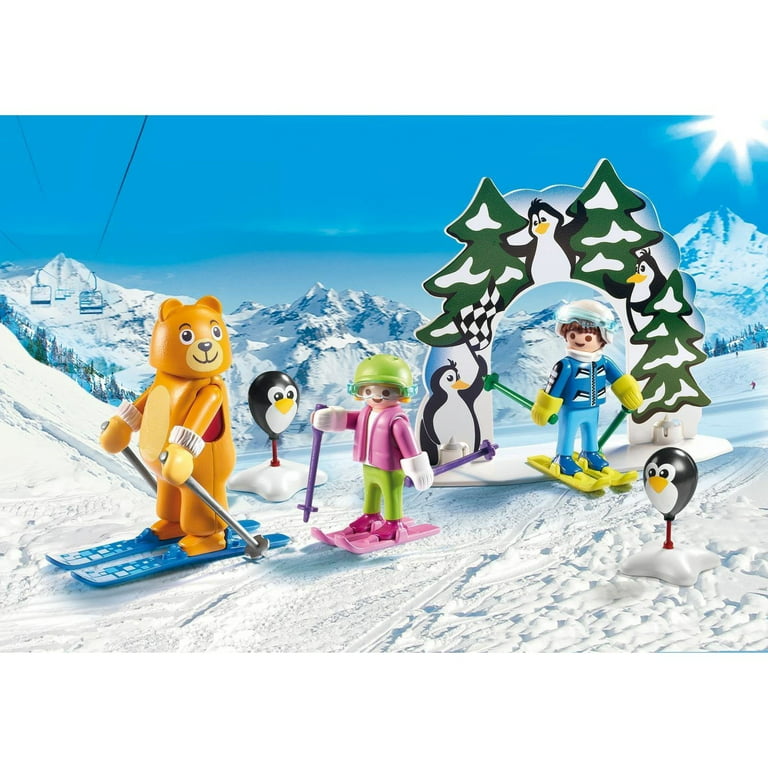 Playmobil Family Fun Skier Snowboard w/pole 9284 Skiing Winter Building Toy  Kit