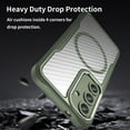 thumbnail image 5 of Case for Galaxy S24 FE,Full-Body Rugged Carbon Fibre Protective Clear Back Hybrid Magnetic Wireless Charge Shockproof Protector Phone Case for Samsung Galaxy S24 FE 5G,2024 (Green), 5 of 18