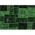 thumbnail image 1 of Ahgly Company Indoor Rectangle Patchwork Emerald Green Transitional Area Rugs, 2' x 5', 1 of 4