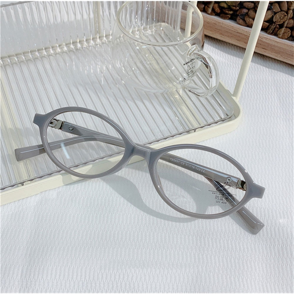 7 Pairs of Gray Anti-blue Light Reading Glasses +2.50 Oval Plastic Classic Readers 2.50 for Women