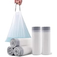 thumbnail image 1 of 100 PCS Drawstring Trash Bags 10L White Plastic Biodegradable Garbage Bags with String Handle (17.7" x 19.7"), 1 of 7