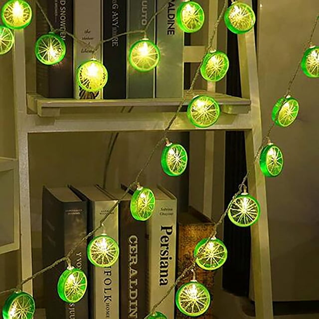 COM1950s Lemon String Lights Battery Operated,1M 10Led Waterproof Fairy Lights for Outdoor Party Wedding Decor,Warm White Led Decorative Lights