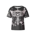 thumbnail image 7 of Springcmy Y2K Fairy Grunge Skull Shirts for Women Teens Girls Punk Graphic Baggy Tee Shirts Tops Halloween Clothes, 7 of 7