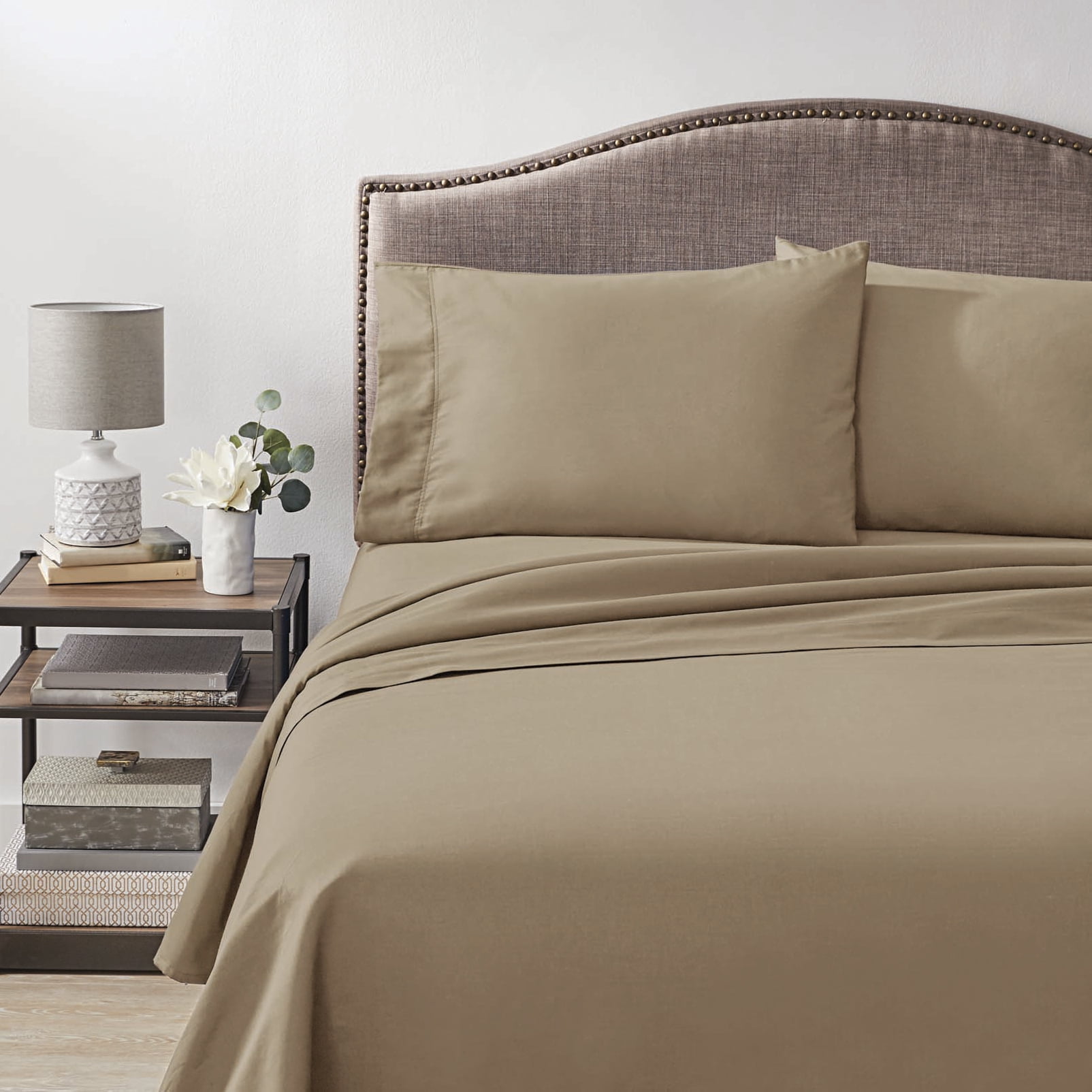 Better Homes & Gardens 300 Thread Count 100% Cotton Wrinkle Resistant Sheet Set, King Brown