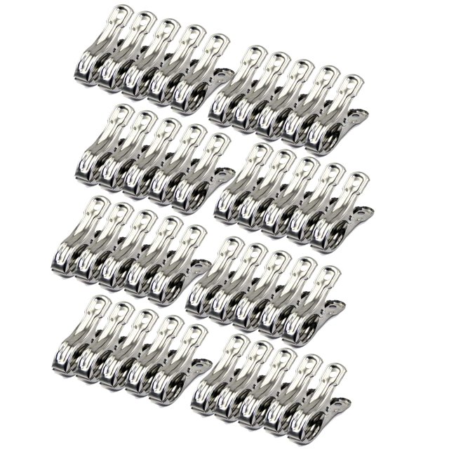 Pinzas para colgar ropa FOMMEN Row Cover Clips, paquete de 40 unidades, acero inoxidable