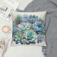 thumbnail image 2 of COMIO Throw Pillow Cover Flower Watercolor Succulents Hand Green Plants on White Artistic Floral Border Square Decorative Throw Pillow Cushion Case for Home Couch Bed Pillowcase White, 2 of 5