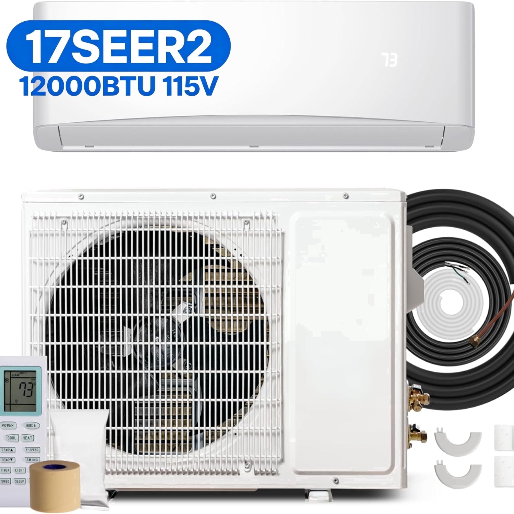 Nepsam 12000 Btu 17 SEER2 115V Mini Split Air Conditioner & Heater, 4-in-1 with Eco Mode for Home & Office