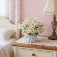 thumbnail image 4 of Artificial Flower Pots,7.87 Inch Fake Ceramic Vase for Flowers,Table Centerpieces Ornament,Living Room Shelf,Table Cabinet,Wedding Decoration,Pink, 4 of 7