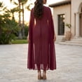 thumbnail image 7 of Helii Women Chiffon Cape Mesh Poncho – Boat Neck Sheer Bolero for Evening Dress, Lightweight Batwing Sleeve Shrug for Wedding Party Beach, Polyester Cover Up Wine,One Size, 7 of 7