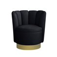 thumbnail image 3 of Chaise d'Appoint Pivotante en Velours Ellis en Velours Noir, 3 of 5
