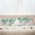 thumbnail image 3 of Ambesonne Retro Throw Pillow Cover 4 Pack, Flowers Buds Leaf, 16", Teal Pale Green, 3 of 6