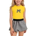 thumbnail image 6 of Cethrio Girls Summer Outfit Sets, Sleeveless Cute 2 Piece School Kids Clothing Sets Yellow Size 6-7T, 6 of 6
