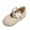 Beige, variant on Rexoro Girls Mary Janes Shoes PU Bowknot Pearl Wedding Toddler Flats