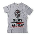 thumbnail image 5 of Slay All Day Shirt Halloween Movie Inspired Shirt Horror Movie Character Tee Shirt (3X-Large Navy Blue), 5 of 6