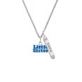 thumbnail image 2 of Delight Jewelry Royal Blue ''Little Sister'' with Heart Silvertone Believe Faith Prayer Hope Bar Charm Necklace, 23", 2 of 4