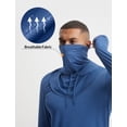 thumbnail image 2 of BALEAF Men's Sun Hoodies UPF 50+ Separate Hood with Face Mask Long Sleeve Fishing Shirts UV Protection Rash Guard Navy Blue M, 2 of 7