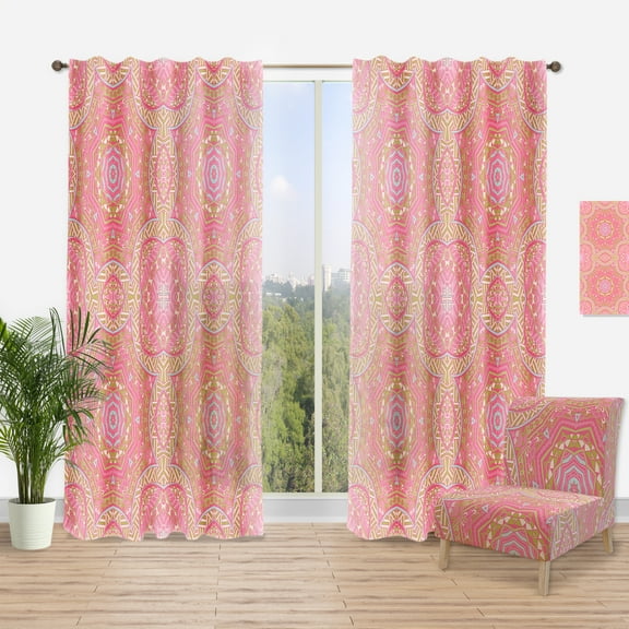Designart 'Spheres Pink IV' Bohemian & Eclectic Curtain Panel