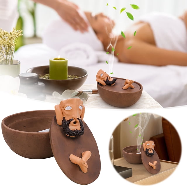 Fiudx Incienso de Jardín Zen, Cenicero Multifuncional, Diseño Decorativo Tranquilo, Perfecto para Espacios de Meditación, Relajación En El Hogar, Material Cerámico, Fácil de Limpiar, 20X5X3 Cm