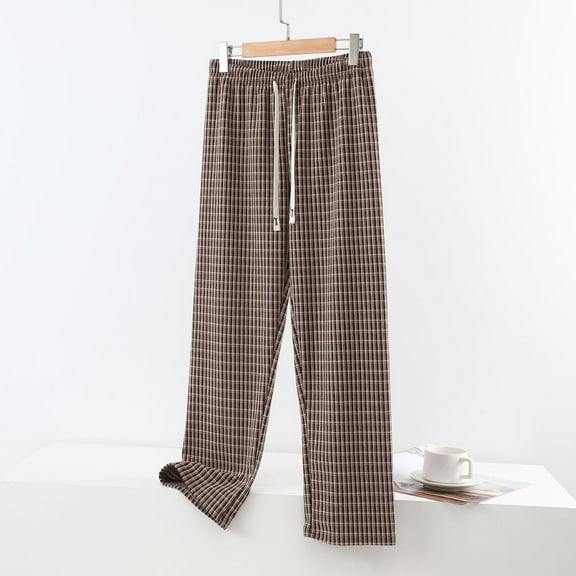 Ailaofu Women's Pajama Pants Lightweight Lounge Sleep Plaid Bottoms Drawstring