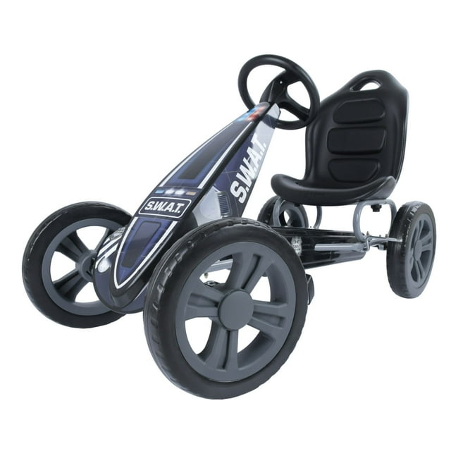 hauck Kart à Pédales Cyclone avec Siège Baquet Ajustable pour Enfants de 4 à 8 Ans, S.W.A.T.