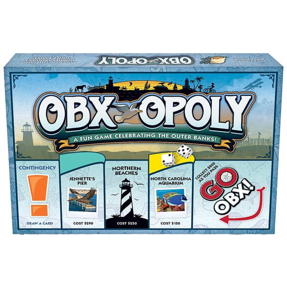 Late For The Sky: OBX-Opoly - Vacation Destination Opoly-Style Board Game, Outer Banks Themed, Family Strategy, 2-6 Player, Traditional or 1hr Version