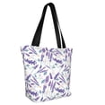 thumbnail image 3 of Kdxio Lavender Flowers Women Reusable Grocery Bags Foldable Ripstop,Reusable Shopping Bags for Shopping,Gym,Gift, 3 of 8