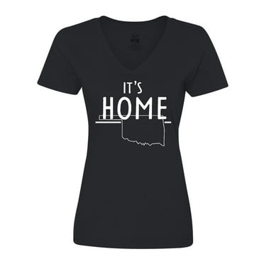 Inktastic It's Home- State of Oklahoma outline Women's V-Neck T-Shirt
