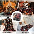 thumbnail image 2 of Halloween Blanket,Halloween Skulls Ghost Pumpkins Flower Fleece Blankets, for Women Flannel Throw Blanket for Home Living Room Couch Bed Chair or Dorm Decor 60"x50", 2 of 7