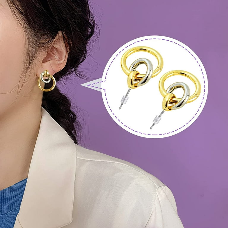 Earring Backs, Rubber Earring Backs Secure, Replacements Clear Safety Earring  Back Stopper for Heavy Earrings/Girls/Droopy Ears/Women/Studs/Fish  Hook/Droop Types/Kids Earrings 