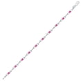 thumbnail image 3 of SZUL Women's Pink Topaz and Natural Diamond Double Bar Link Bracelet in .925 Sterling Silver, 3 of 7