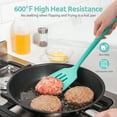 thumbnail image 6 of 600°F Heat Resistant Slotted Turner: U-Taste 13.6in Silicone Kitchen Spatula Flipper, 3.85in Wide BPA Free Flexible Thin Rubber Cooking Utensil for Egg, Pancake in Nonstick Cookware (Aqua Sky), 6 of 10