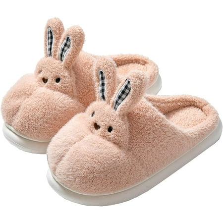 

PIKADINGNIS Unisex Bunny Slippers Plush Rabbit Style Slides Soft Fluffy Sandals Indoor Outdoor 2022 Winter