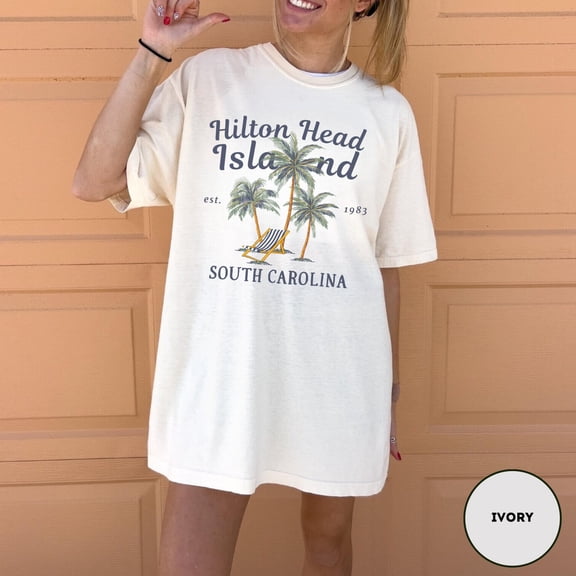 Velto Hilton Head Island Graphic T-Shirt South Carolina Vacation Travel Souvenir Style, Full Size S-5XL