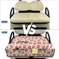 thumbnail image 6 of COEQINE Golf Cart Seat Covers Blanket, Travel Sports Cart Seat Cushion Covers for 2 Person Seats Club Car, Universal Golf Accessories for Summer or Winter, Red Beige Paw Heart, 6 of 8
