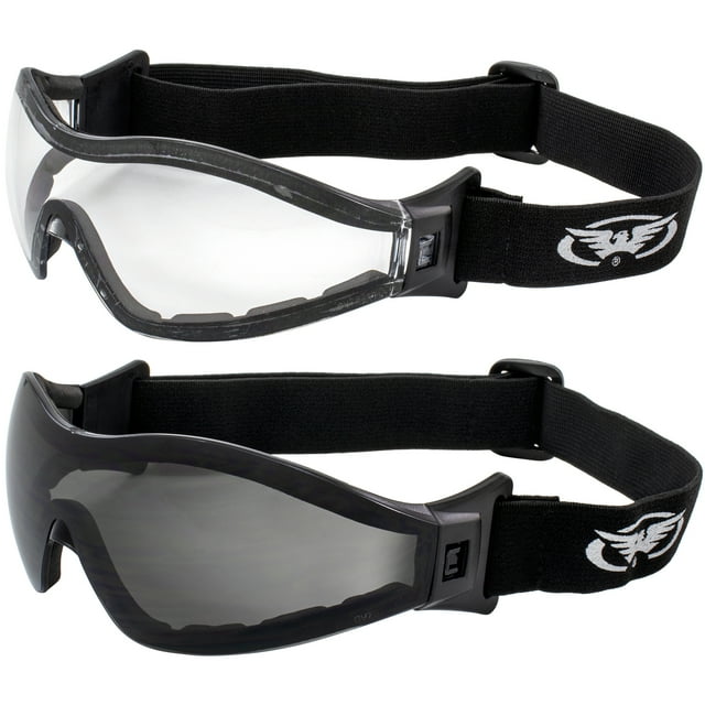 2 Pair Z-33 Foam Padded Anti-Fog Skydiving Motorcycle ATV Riding Paintball Safety Goggles