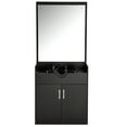 thumbnail image 2 of BarberPub 29.5" Shampoo Bowl Station with Mirror Salon Styling Cabinet Particleboard 3130, 2 of 6