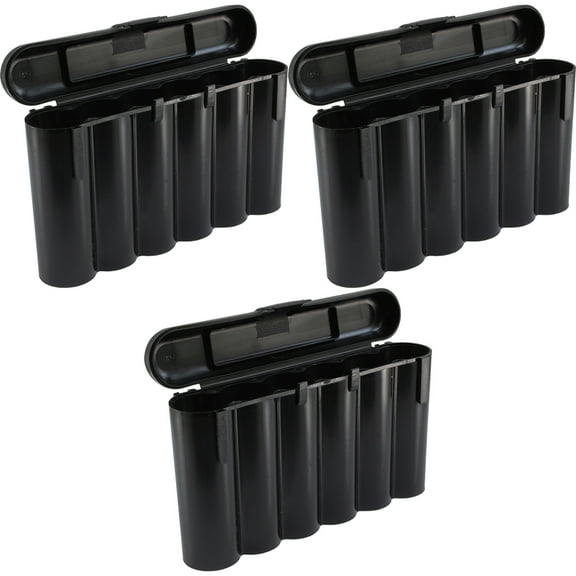 3 Black 18650 & CR123A 6 Battery Holder Storage Case for 18650 Batteries